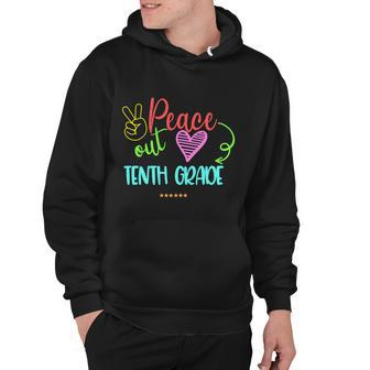 Peace Out Tenth Grade Graphic Plus Size Shirt For Teacher Female Male Students Hoodie - Thegiftio UK