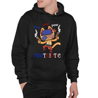 Pew Pew Pawtriotic Cat 4Th Of July Cute Plus Size Graphic Shirt For Men Women Hoodie - Monsterry