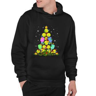 Pickleball Christmas Tree Santa Pickleball Xmas Lights Gift Hoodie - Monsterry