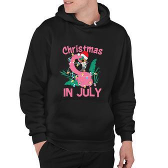 Pink Flamingo In Santa Hat Funny Christmas In July Hoodie - Monsterry