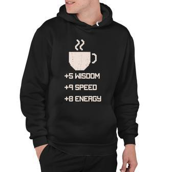 Pixel Coffee Power Up Wisdom Speed Energy Tshirt Hoodie - Monsterry DE