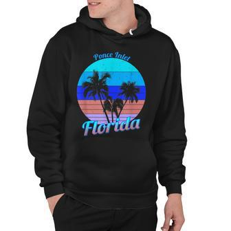 Ponce Inlet Florida Retro Tropical Palm Trees Vacation Hoodie - Thegiftio UK