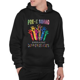 Pre K Squad Embracing Differences Autism Sped Teacher Hoodie - Monsterry CA