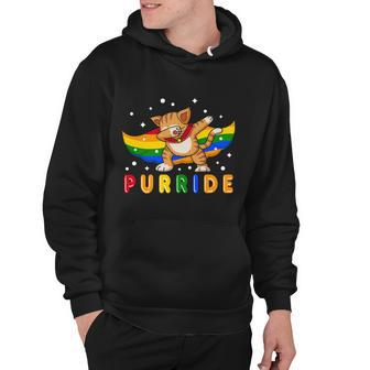 Pride Month Dabbing Purride Cat Gay Pride Lgbt Hoodie - Monsterry UK