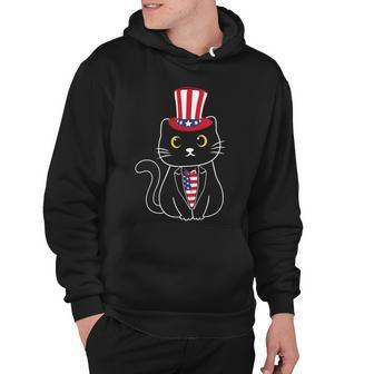 Proud American Cat Graphic 4Th Of July Plus Size Shirt For Family Girl Boy Hoodie - Monsterry UK