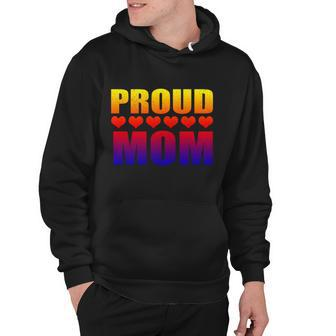 Proud Mom Lgbtcute Giftq Gay Pride Ally Lgbt Parent Rainbow Heart Gift Hoodie - Monsterry CA