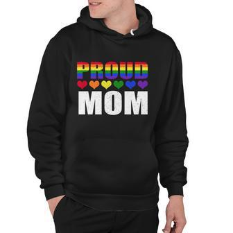 Proud Mom Lgbtmeaningful Giftq Gay Pride Ally Lgbt Parent Rainbow Heart Gift Hoodie - Thegiftio UK
