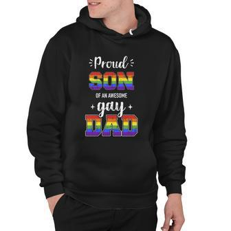 Proud Son Of Awesome Gay Dad Rainbow Pride Month Family Great Gift Hoodie - Monsterry