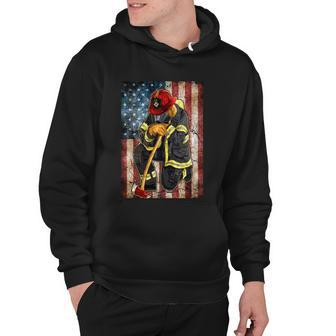 Proud To Be A Firefighter Usa American Flag Red Line Hoodie - Monsterry