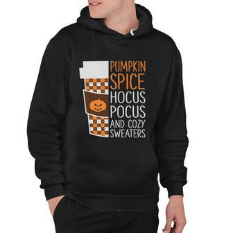 Pumpkin Spice Hocus Pocus And Cozy Sweaters Halloween Quote Hoodie - Monsterry DE