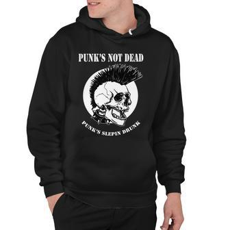 Punk Skull With Mohawk Hoodie - Monsterry