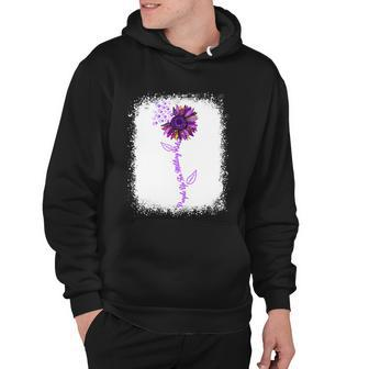 Purple Up Military Child Sunflower Leopard Bleached Hoodie - Monsterry CA