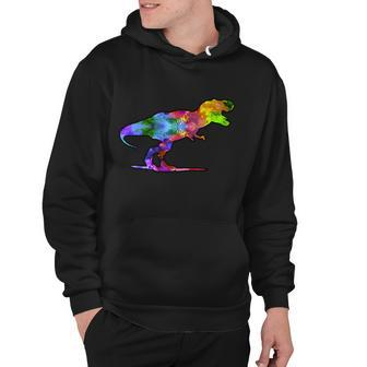 Rainbow Colorful Trex Dinosaur V2 Hoodie - Monsterry