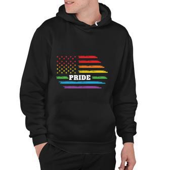 Rainbow Distressed American Flag Pride Month Lbgt Hoodie - Monsterry UK