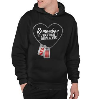 Red Remember Everyone Deployed Dog Tags Tshirt Hoodie - Monsterry UK