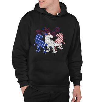 Red White Blue Trex Firework 4Th Of July Graphic Plus Size Shirt For Men Women Hoodie - Monsterry UK