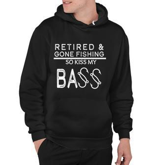 Retired And Gone Fishing Kiss My Bass Funny Tshirt Hoodie - Monsterry DE