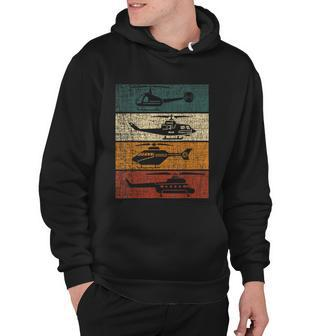 Retro Helicopter Pilot Vintage Aviation Hoodie - Monsterry