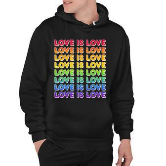 Retro Love Is Love Lgbt Rainbow Hoodie - Monsterry UK