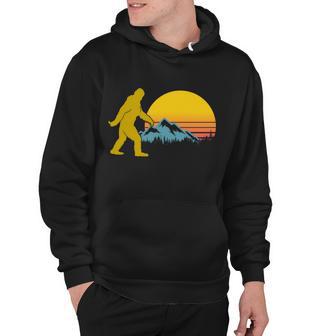 Retro Sasquatch Mountain Sunset Hoodie - Monsterry UK