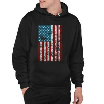 Retro Style 4Th July Usa Patriotic Distressed America Flag Cool Gift Hoodie - Monsterry