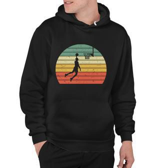 Retro Vintage Basketball Dunk Silhouette Basketball Player Hoodie - Monsterry