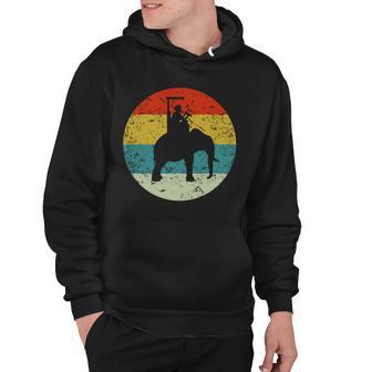 Retro Vintage Man Riding Elephant Hoodie - Monsterry DE