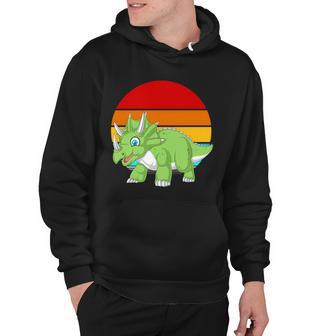 Retro Vintage Triceratops Dinosaur Hoodie - Monsterry