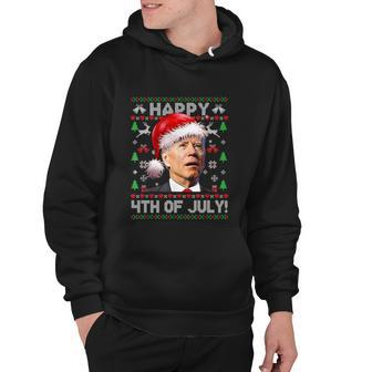 Santa Joe Biden Happy 4Th Of July Ugly Christmas Sweater Hoodie - Monsterry DE