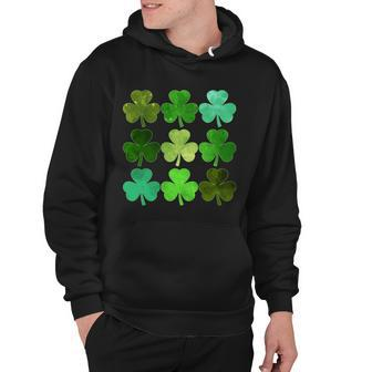 St Patricks Day Lucky Watercolor Shamrocks Hoodie - Monsterry AU