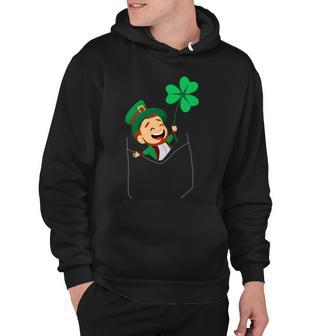 St Patricks Day Pocket Leprechaun Clover Hoodie - Thegiftio UK