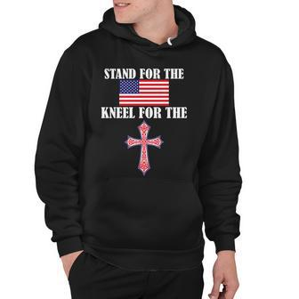 Stand For The Flag Kneel For The Cross National Anthem Tshirt Hoodie - Monsterry DE