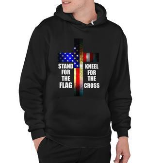 Stand For The Flag Kneel For The Cross Usa Flag Hoodie - Monsterry AU