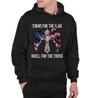 Stand For The Flag Kneel For The Cross Usa National Anthem Hoodie - Monsterry DE