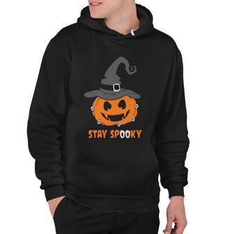 Stay Spooky Pumpkin Witch Hat Halloween Quote Hoodie - Monsterry