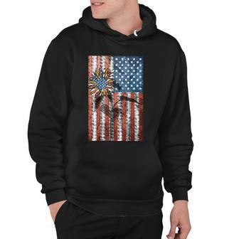 Sunflower American Flag Cute Funny 4Th Of July Independence Day Plus Size Graphi Hoodie - Monsterry UK