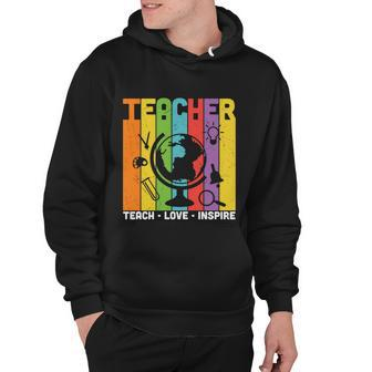 Teach Love Inspire Proud Teacher Graphic Plus Size Shirt For Teacher Female Male Hoodie - Thegiftio UK