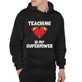 Teaching Is My Superpower Apple Crest Hoodie - Monsterry