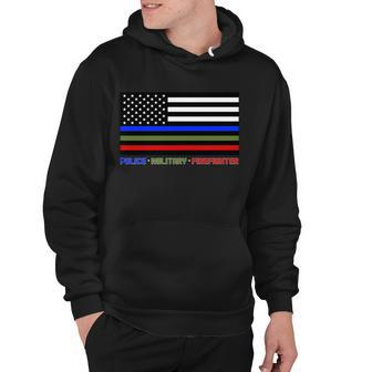 Thin Blue Green Red Lines Police Military Firefighter Tshirt Hoodie - Monsterry CA
