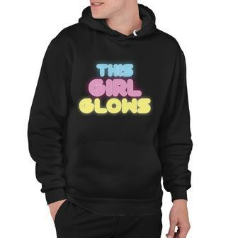 This Girl Glows Retro Neon Party Tshirt Hoodie - Monsterry