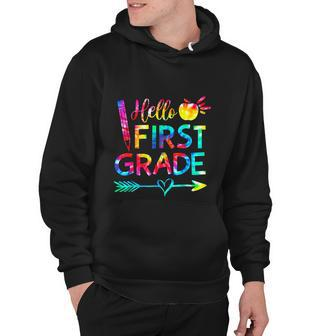 Tie Dye Hello First 1St Grade Teacher Funny First Day Of School Hoodie - Monsterry