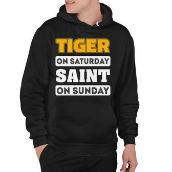 Tiger Saturday Saint Sunday Louisiana Football T S Hoodie - Thegiftio UK