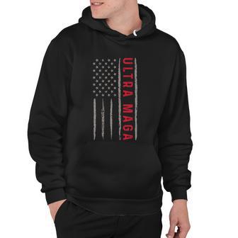 Ultra Maga Funny Anti Biden Us Flag Pro Trump Trendy Hoodie - Monsterry DE