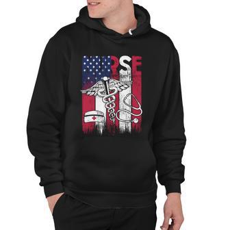 Usa Flag Nurse Gift Nursing Vintage American Nurse Hoodie - Monsterry CA