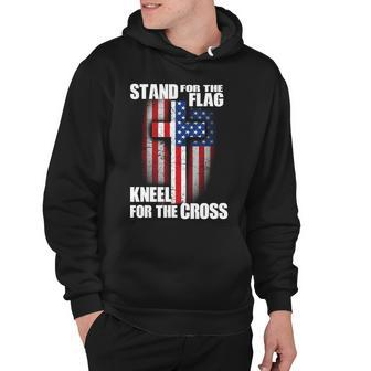 Usa Patriotic Stand For The Flag Kneel For The Cross Hoodie - Monsterry