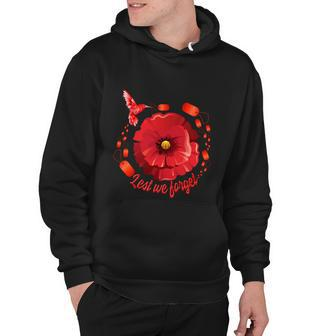 Veterans Day Lest We Forget Red Poppy Flower Usa Memorial Cool Gift Hoodie - Monsterry