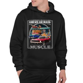 Vintage American Made Muscle Classic Cars And Diner Hoodie - Thegiftio UK
