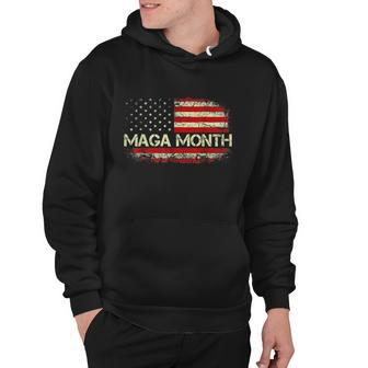 Vintage Old Happy Maga Month Patriotic American Flag Trendy Hoodie - Monsterry CA