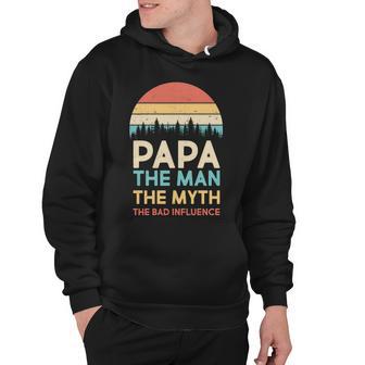 Vintage Papa Man Myth The Bad Influence Hoodie - Thegiftio UK