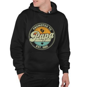 Vintage Promoted To Papa 2022 For New Papa First Time Retro Hoodie - Monsterry UK